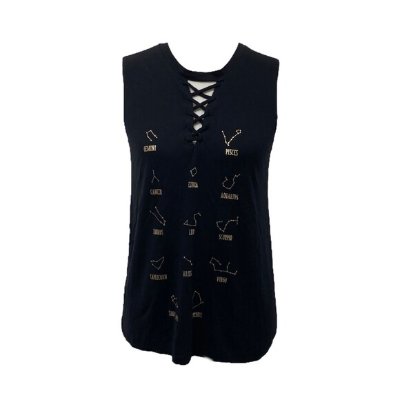 Modern Lux Women's Tank Top Black Sleeveless Astrology Crewneck Size Medium - Picture 1 of 8